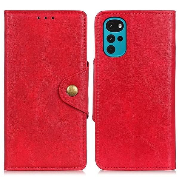 Alpha Motorola Moto G22 flip etui i lær - Rød Red