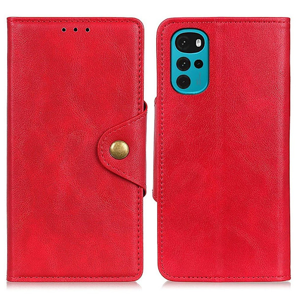 Alpha Motorola Moto G22 læder flip etui - Rød Red