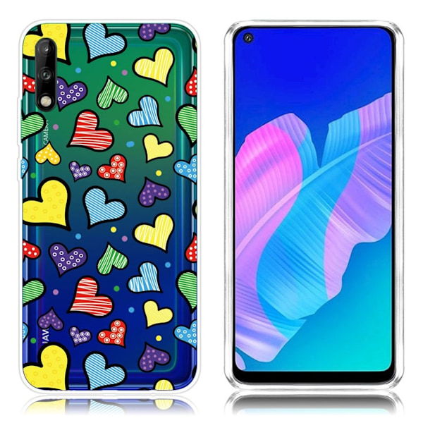 Deco Huawei P40 Lite E skal - Kärlekshjärtan multifärg