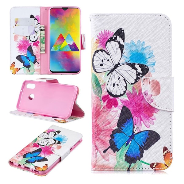 Wonderland Samsung Galaxy M20 kotelot - Perhoset ja Kukat Multicolor