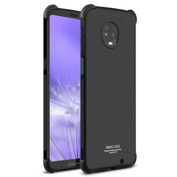 IMAK Motorola Moto Z3 Play mobilskal silikon tillkommer explosionssäkert skärmskydd - Mattsvart Svart