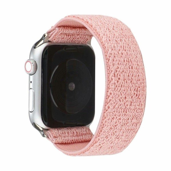 Apple Watch Series 6 / 5 44mm klæde mønster rem - pink Pink