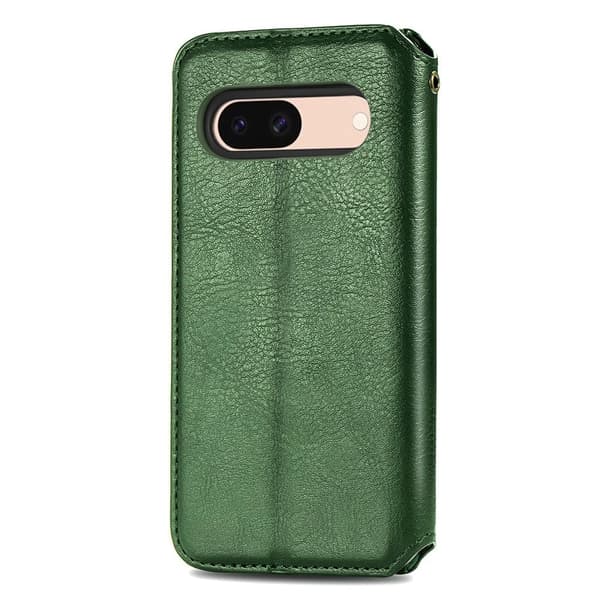 Läder Google Pixel 8A fodral med romb-design - Grön Grön