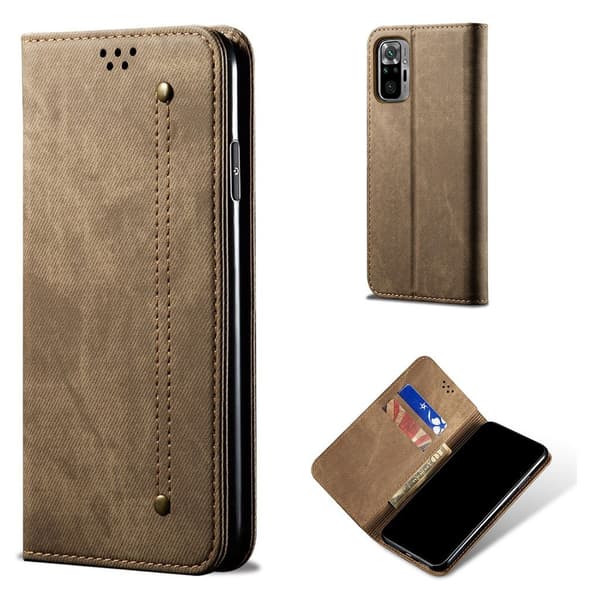 Jeans Xiaomi Redmi Note 10S / Xiaomi Redmi Note 10 flip etui - Brun Brown