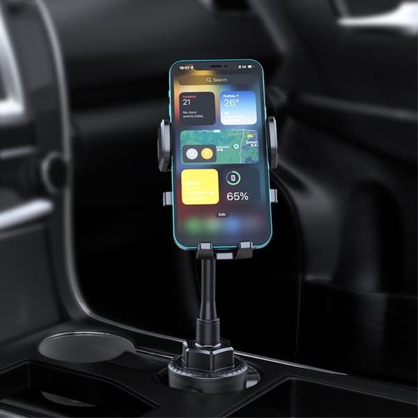 Universell, roterbar bilkoppholder med fleksibel arm Black