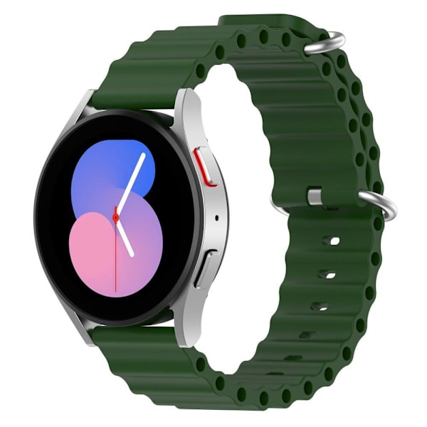 20mm Universal wave design silikone urrem - Militærgrøn Green