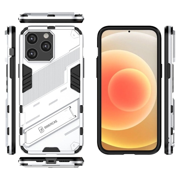 Stöttåligt iPhone 14 Pro hybridskal - Silver/Grå Silvergrå