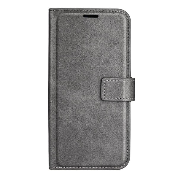 Hållbart konstläder Samsung Galaxy S23 Plus fodral med plånbok - Silvergrå