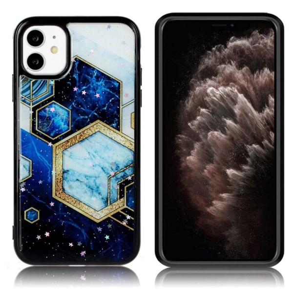 Marble iPhone 11 Pro kuoret - Siniset timantit ja tähdet Blue