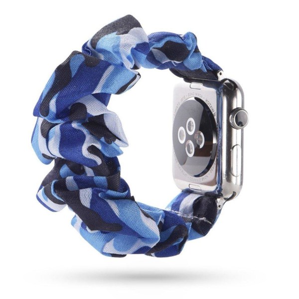 Apple Watch Series 5 40mm stof Mønster urrem - Mørkeblå Camoufla Blue