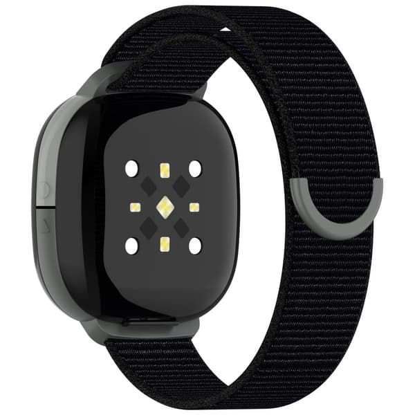 Fitbit Ace LTE lasten kellon rannekellon ranneke Pyöreä hännän punottu nailonrannehihna - Musta Black
