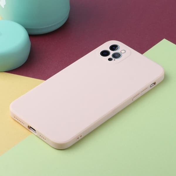Avfasat gummerat droppskydd för iPhone 15 Pro Max - Rosa Rosa