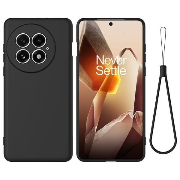 Matt flytende silikondeksel for OnePlus 13 - Svart Black