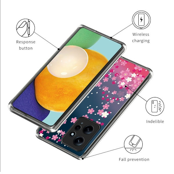 Deco Xiaomi Redmi Note 12 deksel - Rosa Blomster Pink