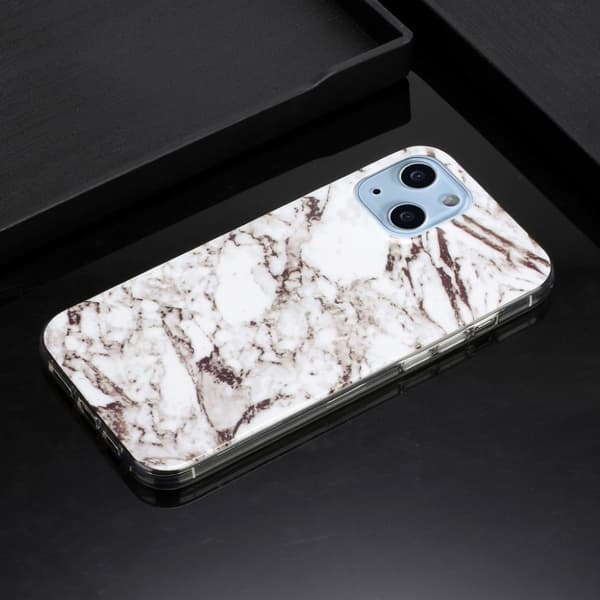 Marmordesign iPhone 13 deksel - Hvit White