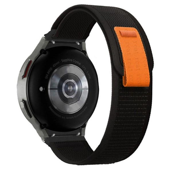 Samsung Galaxy Watch 5 / 4 nylon trail loop stype urrem - Sort Black