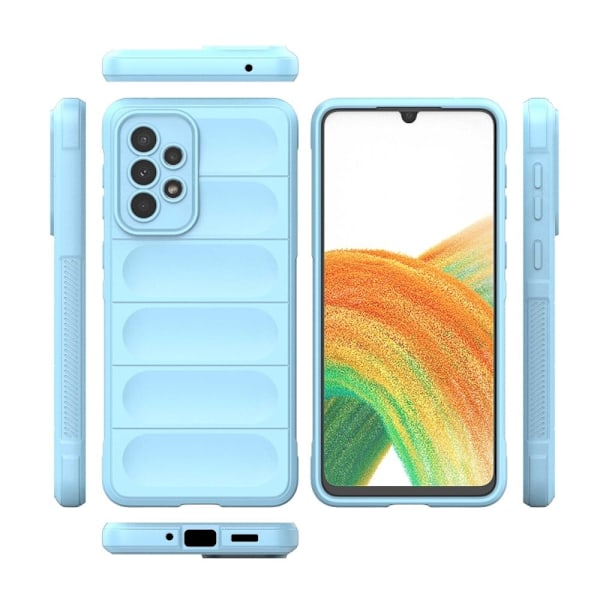 Mjukt greppformat Samsung Galaxy A73 skal - Blå Blå