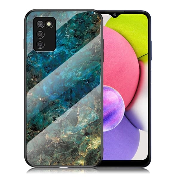 Fantasy Marble Samsung Galaxy A03s Suojakuori - Emerald Marble Multicolor