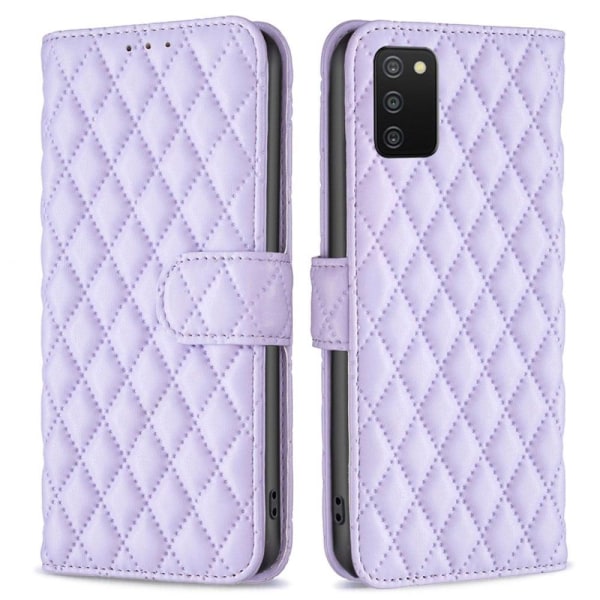 Rhombus mat Samsung Galaxy A03s / Samsung Galaxy A02s (166mm) flip etui - Lilla Purple