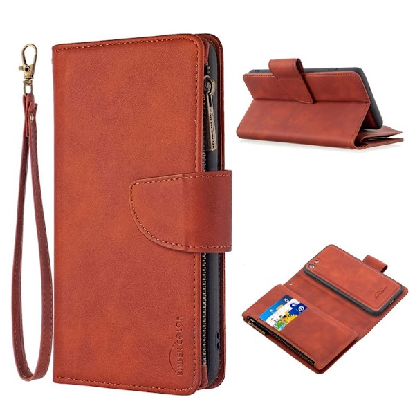 Premium Wallet iPhone SE 2020 etui - Brun Brown
