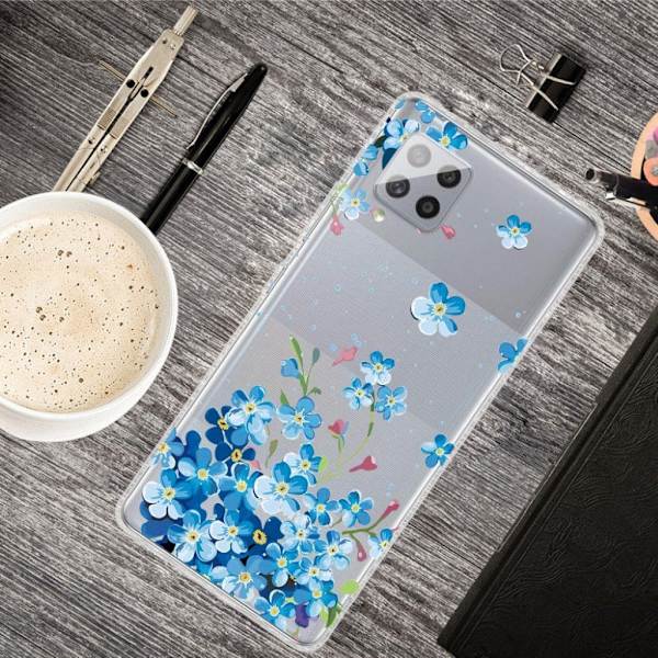 Deco Samsung Galaxy M62 / F62 Etui - Blåe Blomster Blue