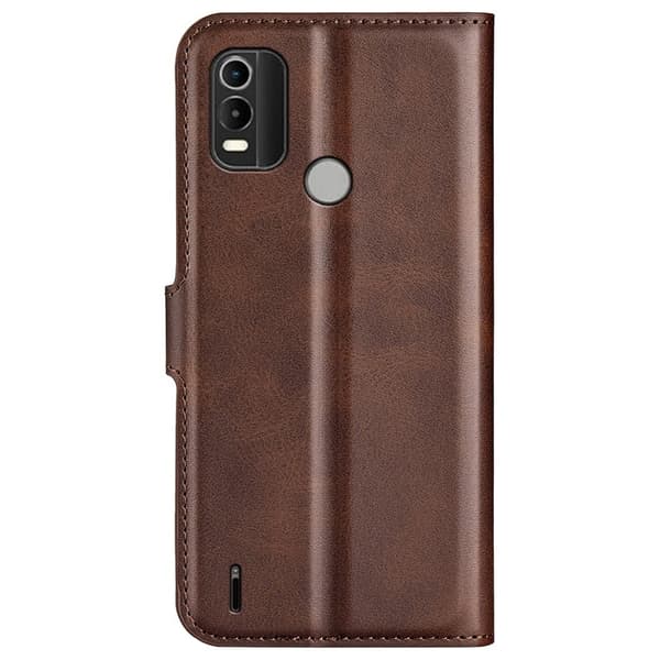 Læretui med Lommebok til Nokia C21 Plus - Brun Brown