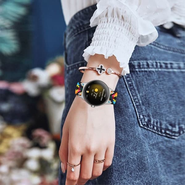 Google Pixel Watch punottu kellonhihna - Sateenkaari Heimokoodi Multicolor