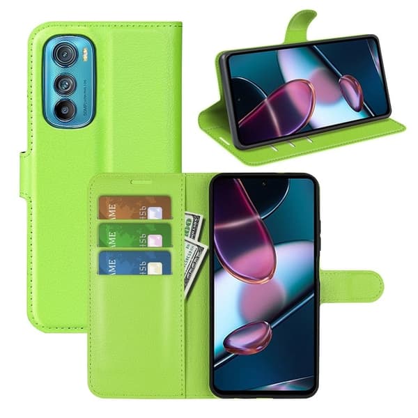 Classic Motorola Edge 30 flip kuoret - Vihreä Green