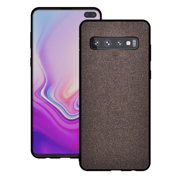 Samsung Galaxy S10 Plus stof belagt etui - Kaffe Brown