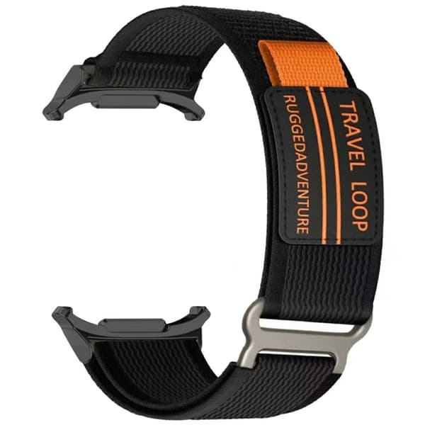 Samsung Galaxy Watch Ultra 47mm Urrem Justerbar Loop Fastener Nylonrem - Stjernelys + Sort Black