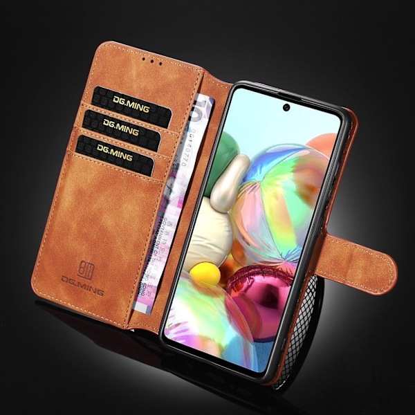 DG.MING Samsung Galaxy A51 Retro kotelot - Punainen Brown