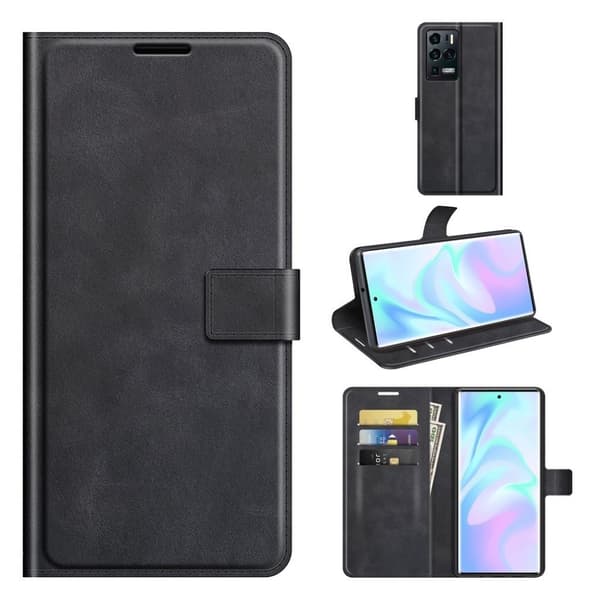 Wallet-style Læder Etui til Zte Axon 30 Ultra 5g - Sort Black