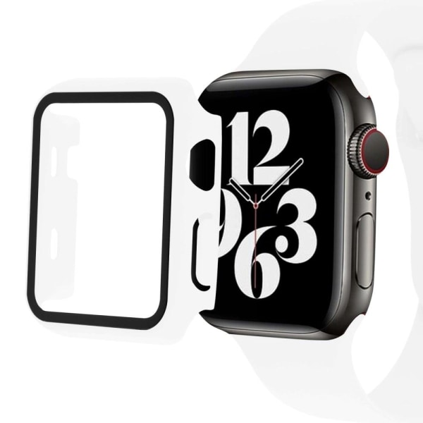 Apple Watch (41mm) silikoneurrem + cover af hærdet glas - Hvid White