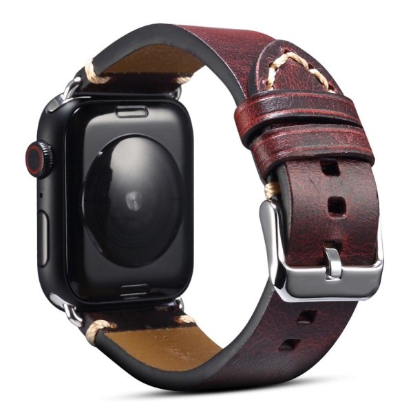 Apple Watch Series 8 (41mm) cowhide leather watch strap - Wine R Röd