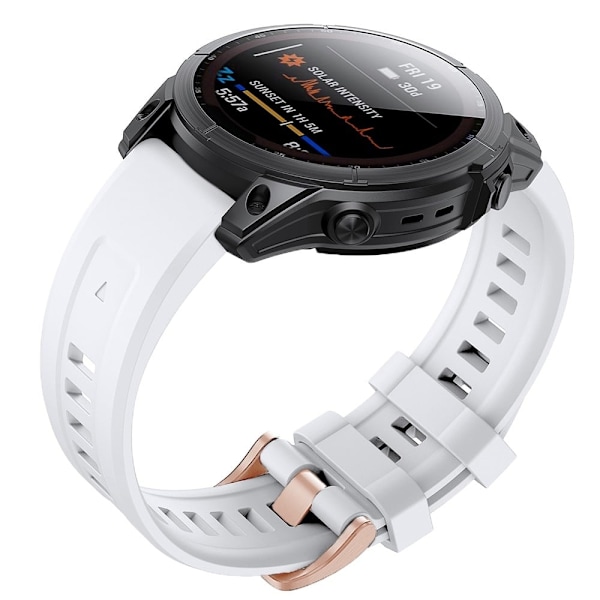 Klockarmband i silikon för Garmin Fenix 7S - Vit Vit
