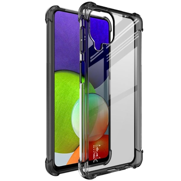 IMAK turvatyynyn suojus Samsung Galaxy A22 4G - Läpinäkyvä Musta Transparent