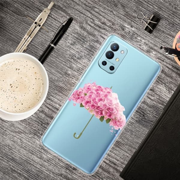 Deco OnePlus 9R Suojakotelo - Flower Umbrella Pink