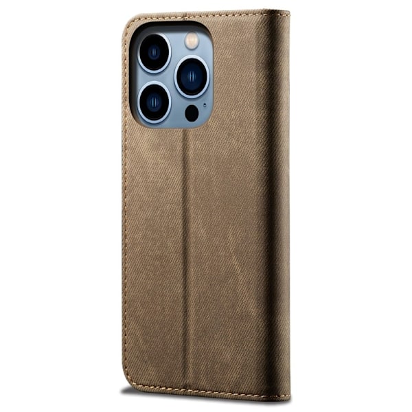 Jeans iPhone 14 Pro Flippetui - Khaki Brown