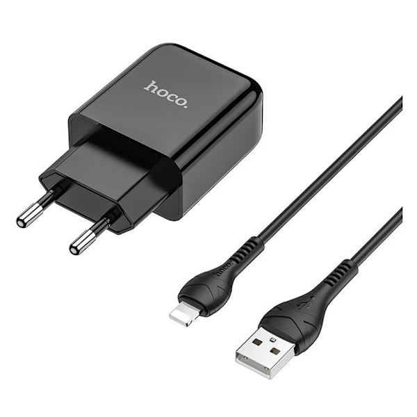 HOCO N2 Vigour single port charger Set(Lightning)(EU) - Sort Black