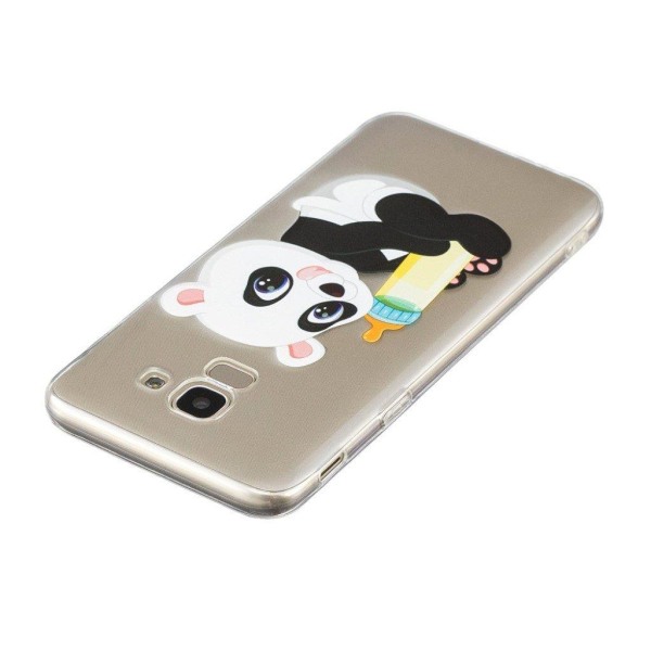 Samsung Galaxy J6 (2018) mobilskal silikon tryckmönster - Panda multifärg