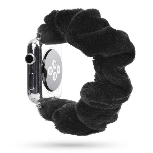 Apple Watch Series 5 44mm mönster trasa klockarmband - svart Svart