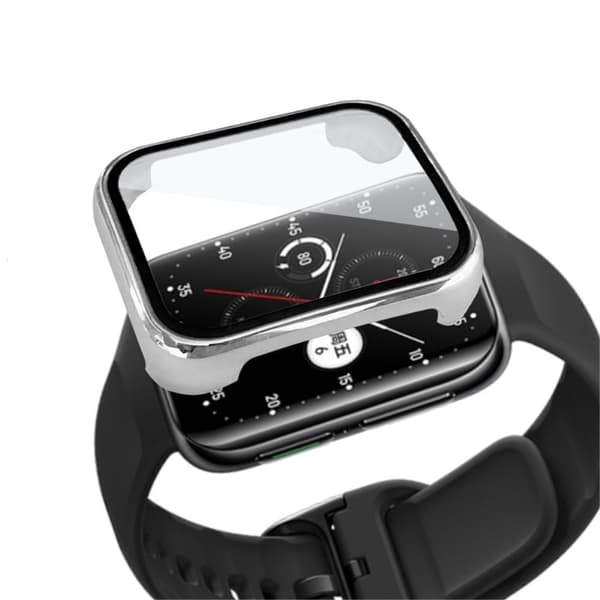 Oppo Watch 2 (46mm) protective cover with tempered glass - Silver Silvergrå