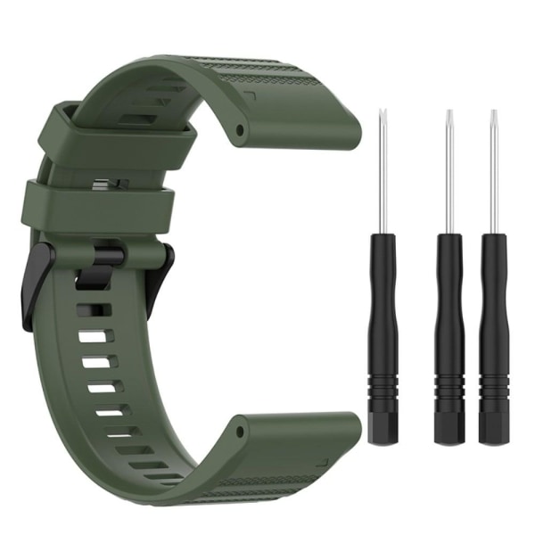 22 mm enfärgat klockarmband i silikon för Garmin-klocka - Militärgrön Grön