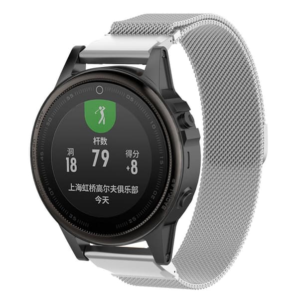 Garmin Fenix 5S klokkereim av Milanese rustfritt stål - sølv Silver grey