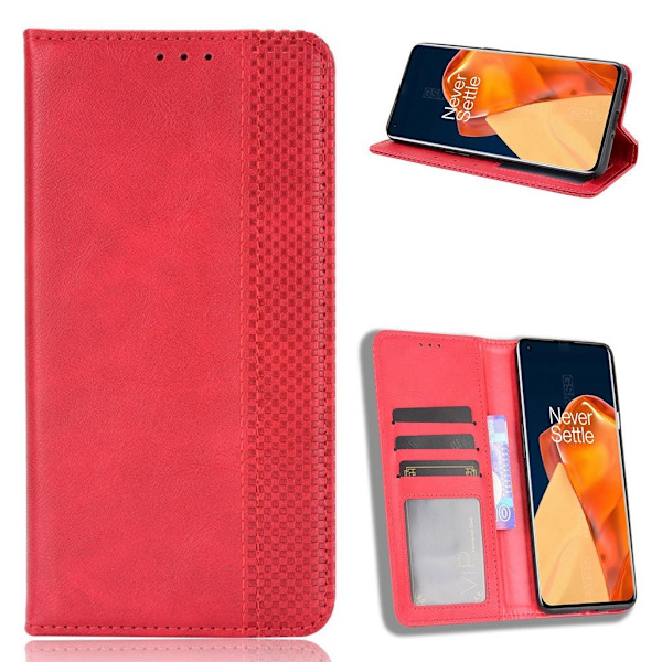 Bofink Vintage läder OnePlus 9 Pro fodral - Röd Röd