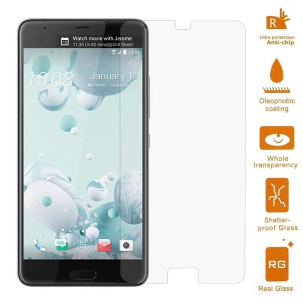 HTC U Ultra 0.3mm Karkaistu Lasi Näytönsuoja (Kaari Reunoilla) Transparent