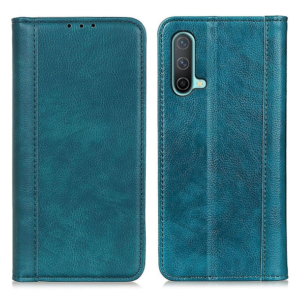 Aito nahkakotelo magneettisuljuksella OnePlus Nord CE 2 5G - Vihreä Green
