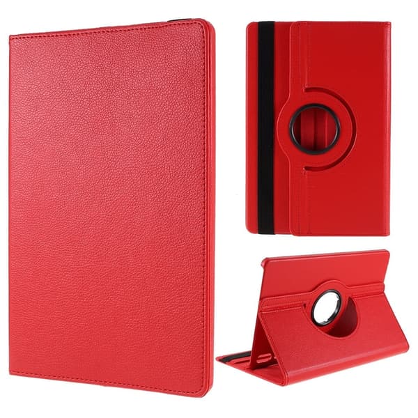 Samsung Galaxy Tab S9 / S8 Tablet-etui med roterende stativ og med elastikbånd - Rød Red