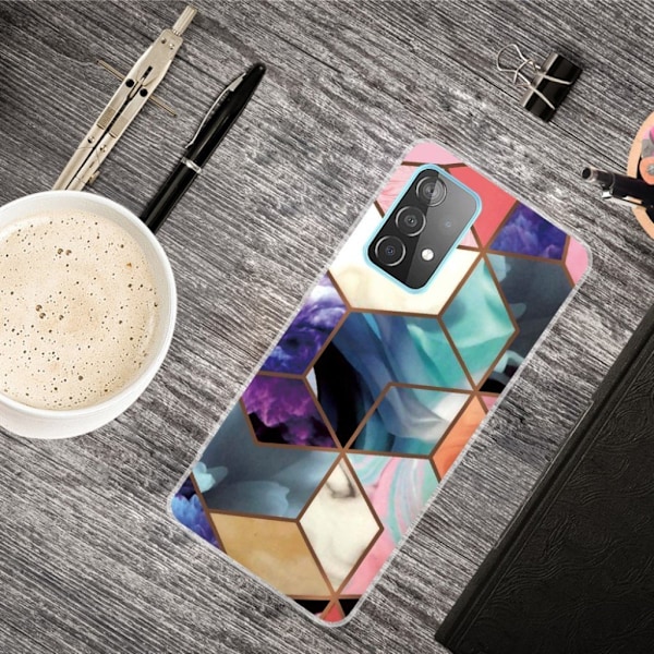 Marble Samsung Galaxy A82 5G Suojakotelo - Värikäs Cube Tile Multicolor