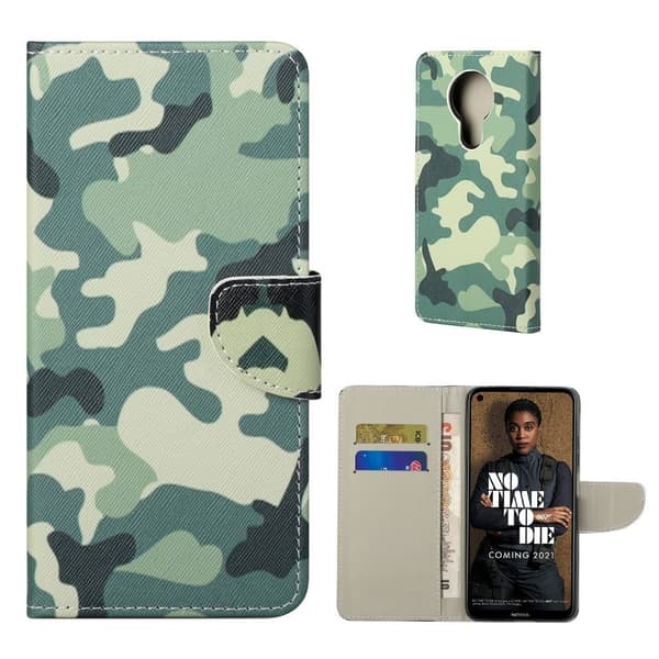 Wonderland Nokia 3.4 Flippetui - Forest Camouflage Green